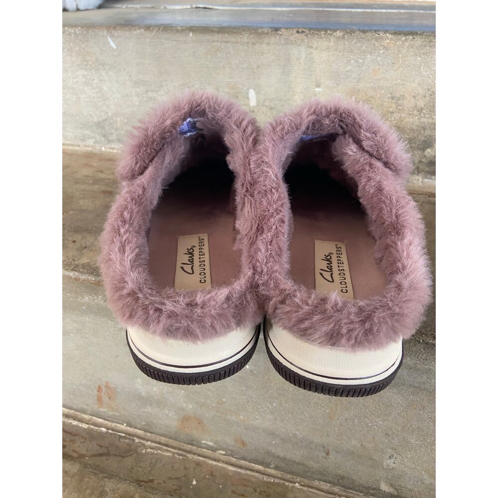 Clarks Cloudsteppers Breeze Myth Faux Fur Slip On Mules - Picture 6 of 7
